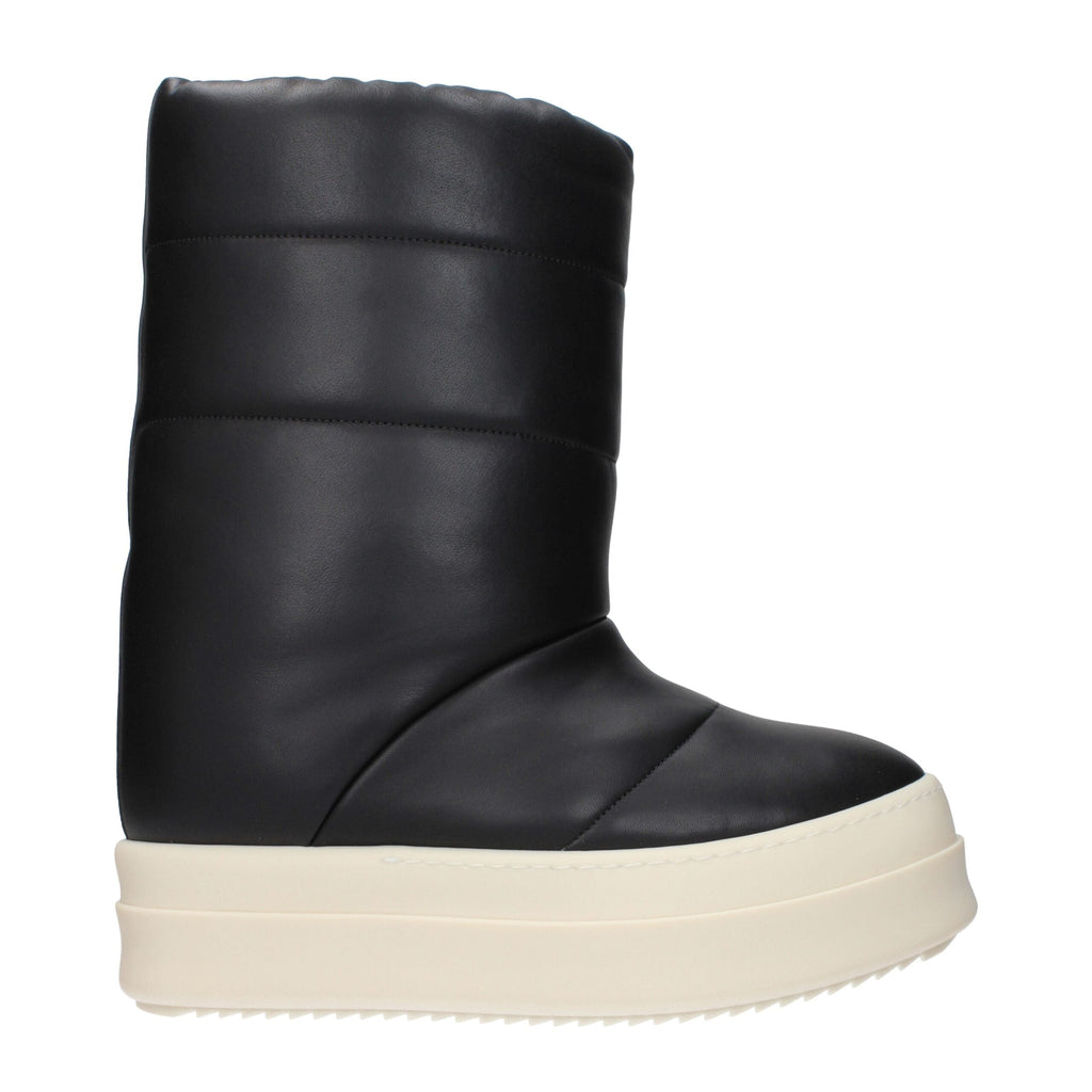 Black Leather Ankle Boots Rick Owens