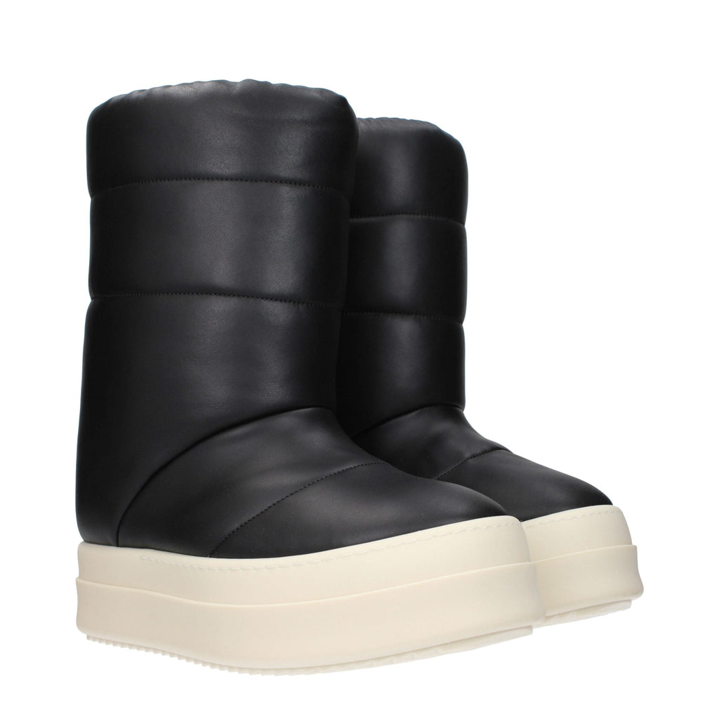 Black Leather Ankle Boots Rick Owens