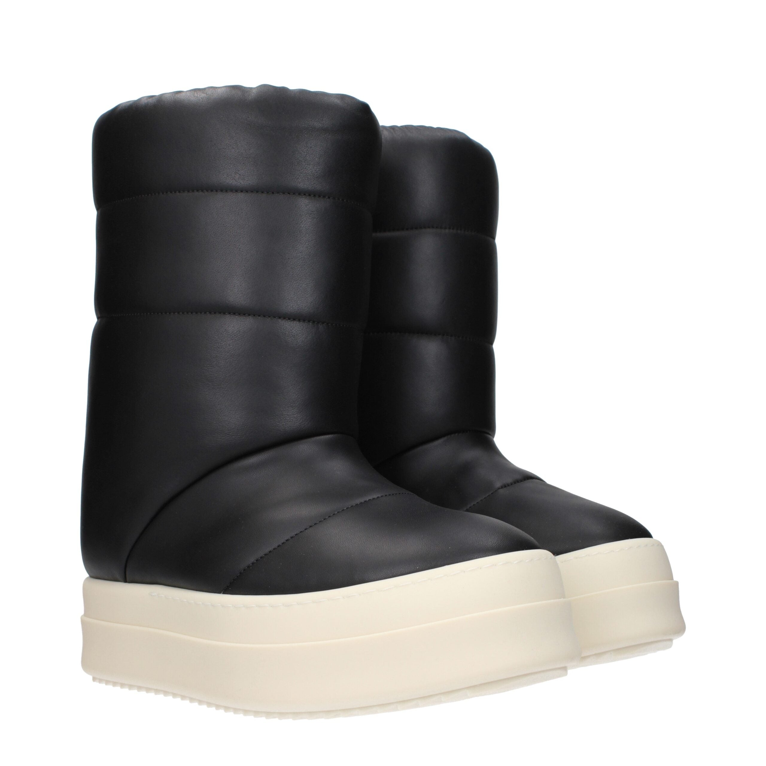 Black Leather Ankle Boots Rick Owens