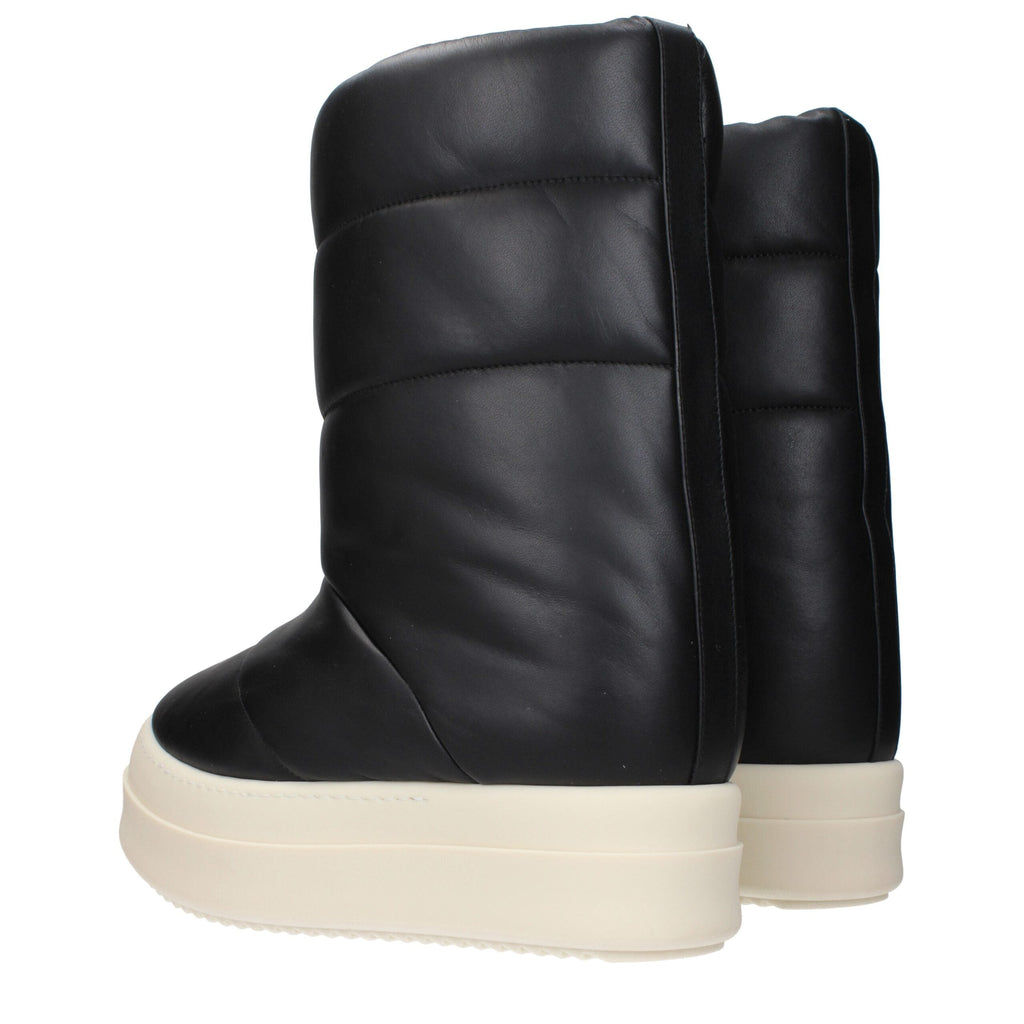 Black Leather Ankle Boots Rick Owens