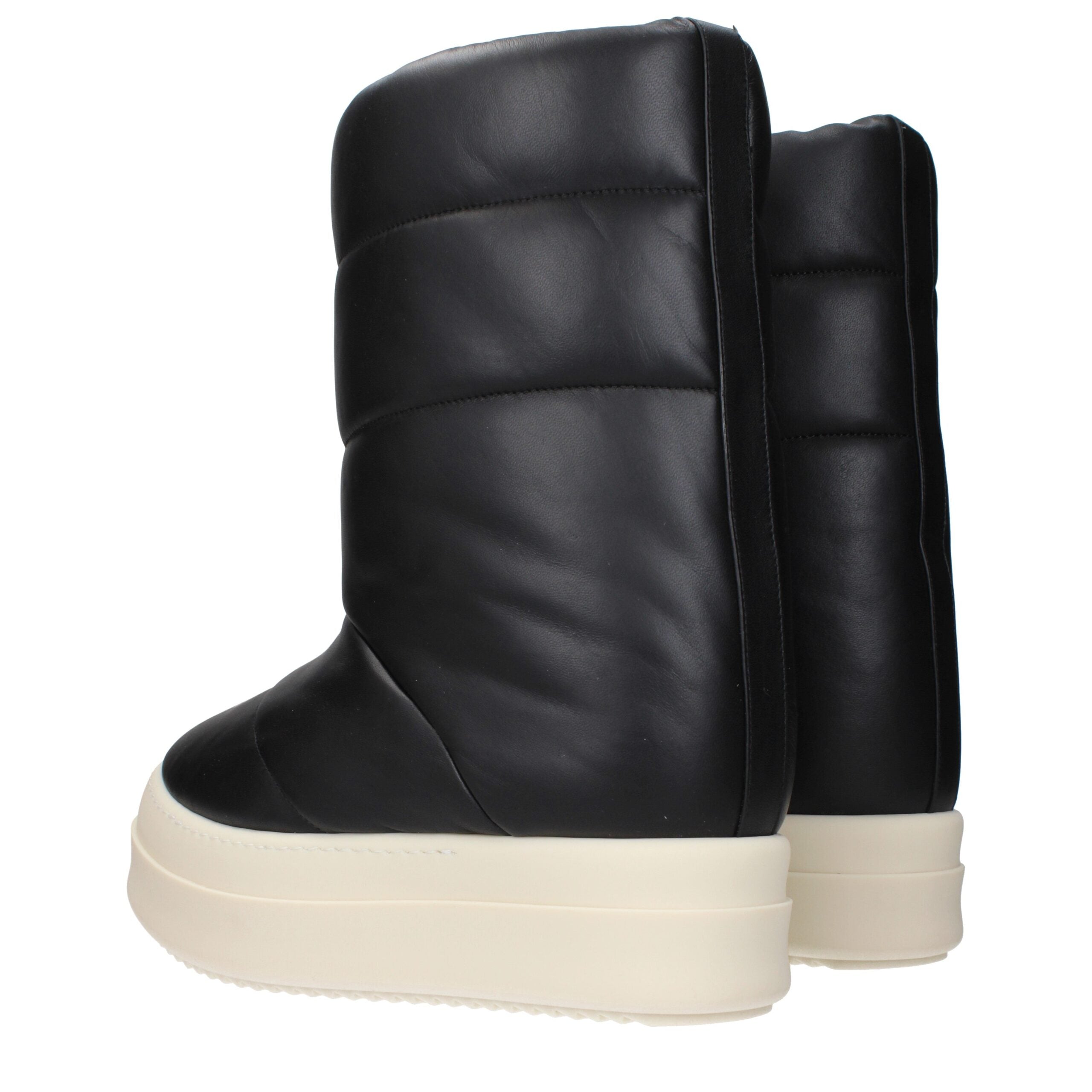 Black Leather Ankle Boots Rick Owens