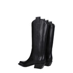 Black Leather Boots Off-White