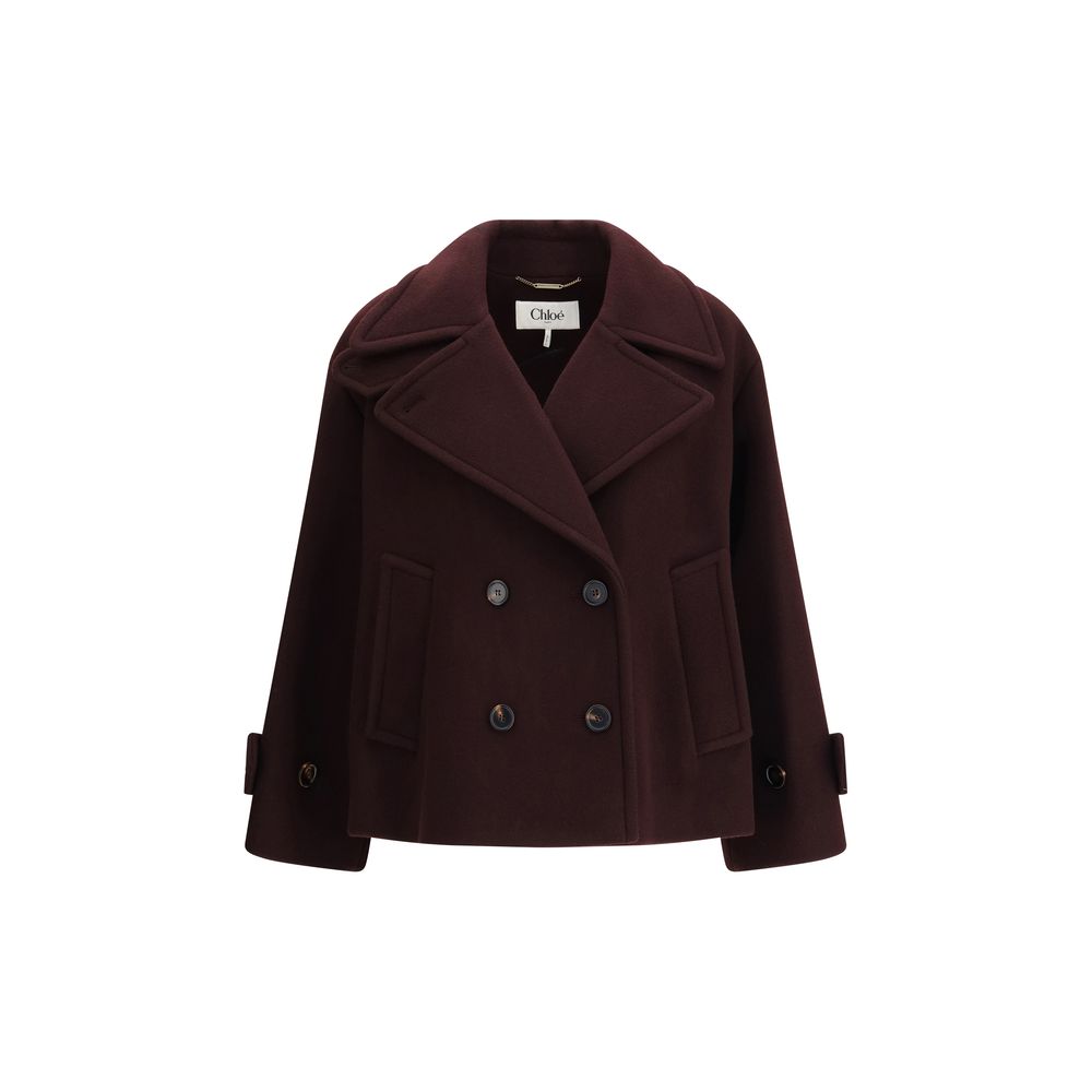 Bordeaux Fleece Wool Coat Chloé