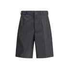 Black Recycled Polyamide Bermuda Shorts Prada