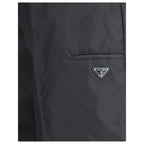 Black Recycled Polyamide Bermuda Shorts Prada