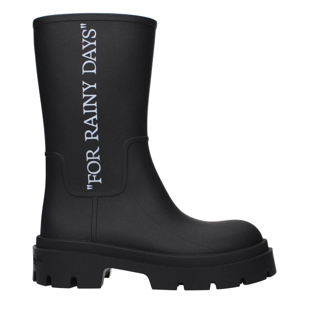 Black Cotton Ankle Boots Off-White