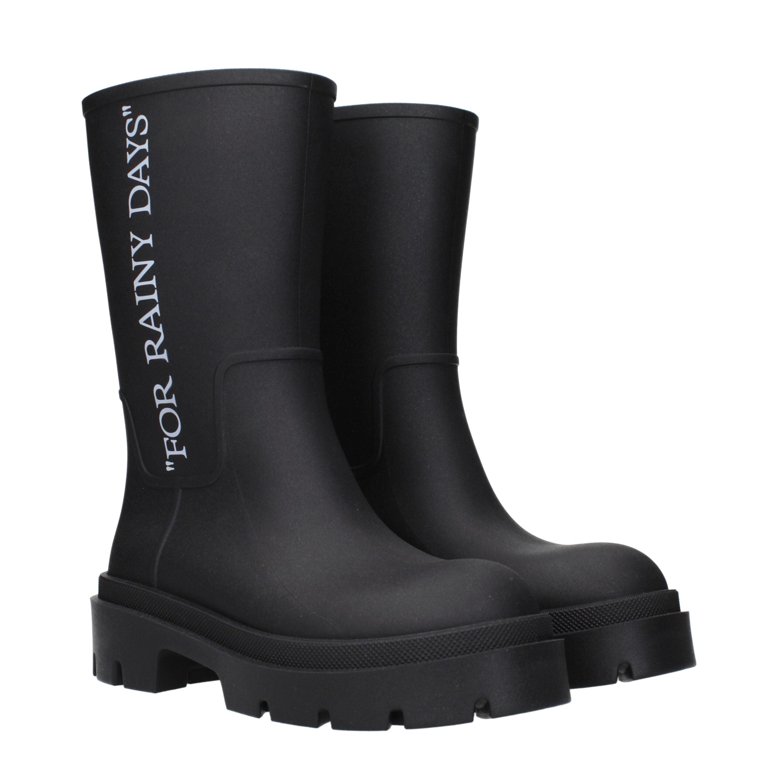 Black Cotton Ankle Boots Off-White