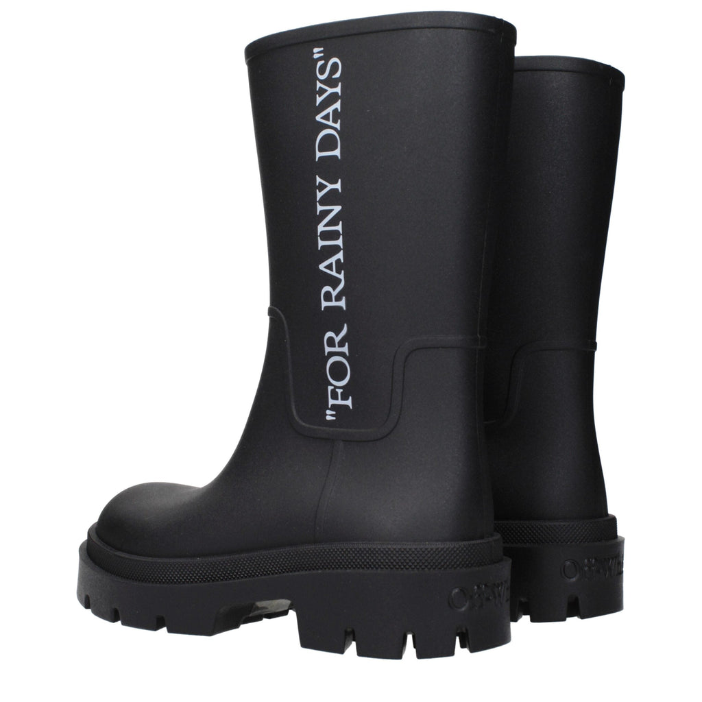 Black Cotton Ankle Boots Off-White
