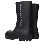 Black Cotton Ankle Boots Off-White