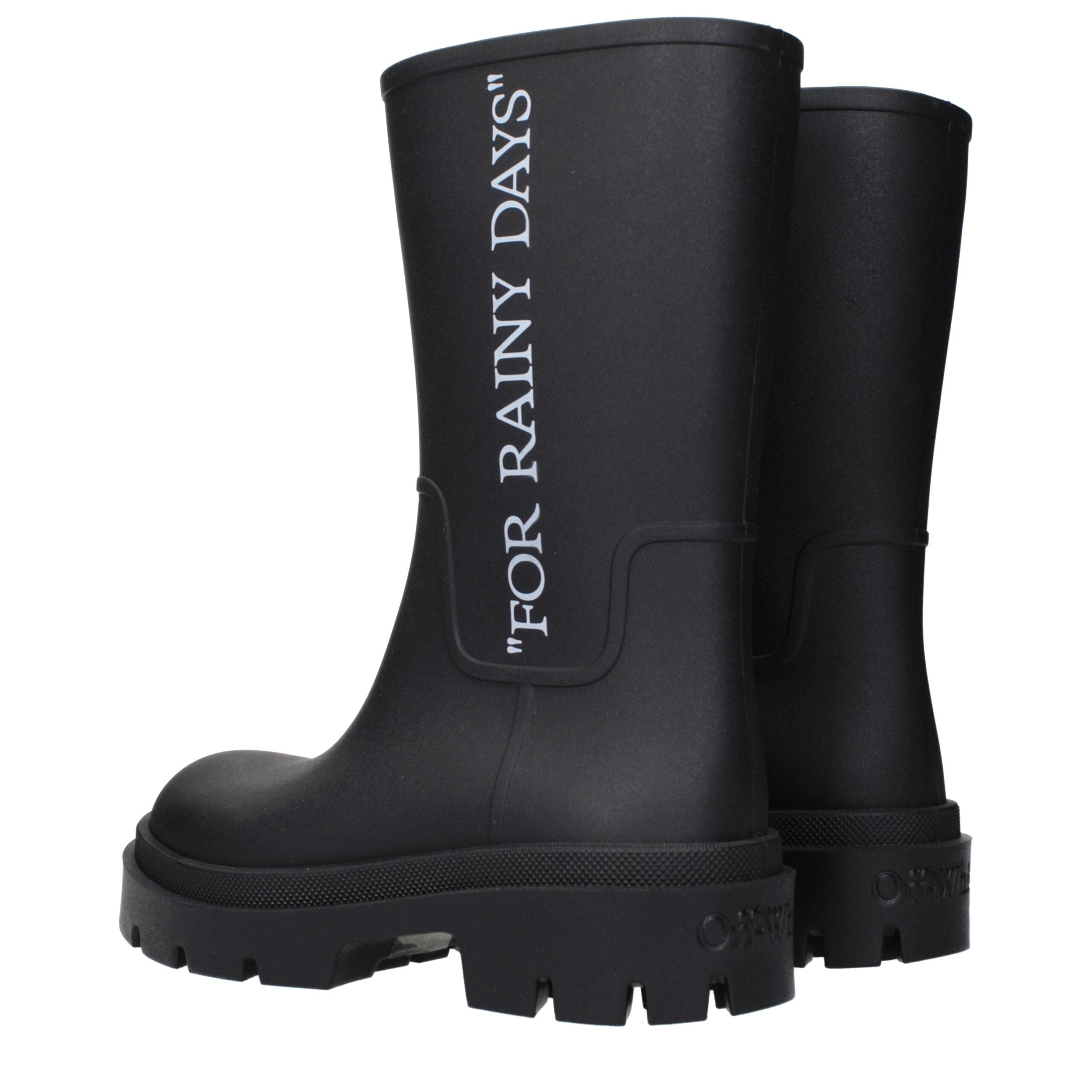 Black Cotton Ankle Boots Off-White