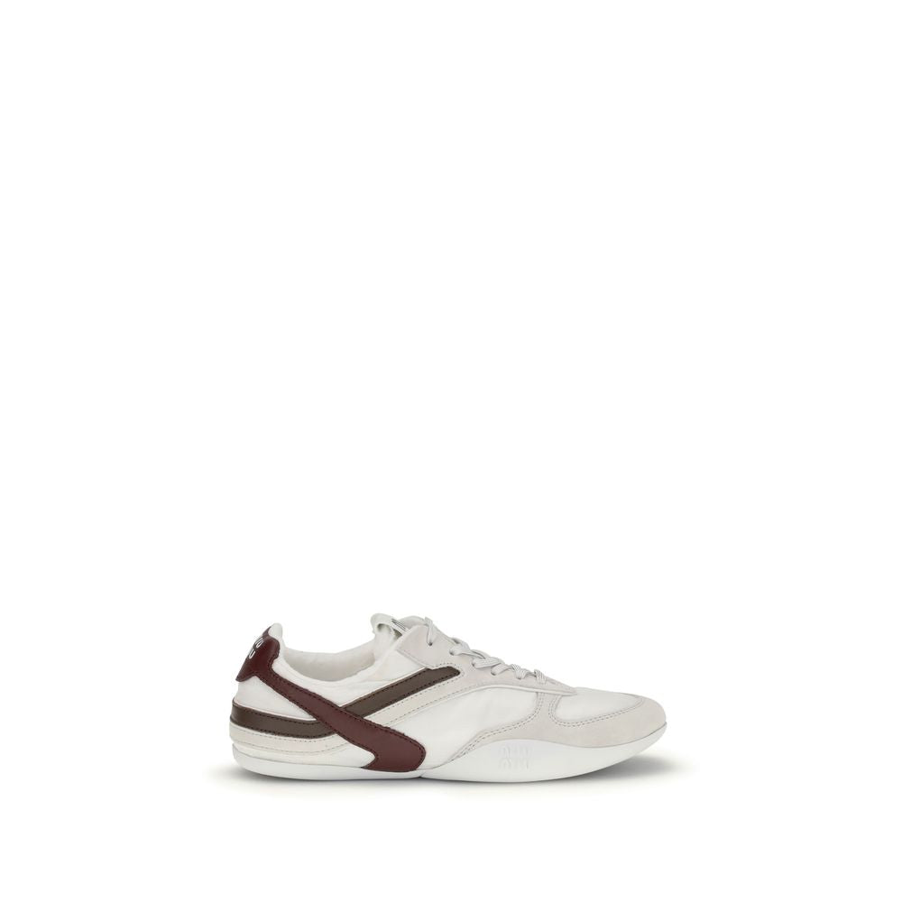White Calf Leather Bos Taurus Athletic Sneakers Miu Miu