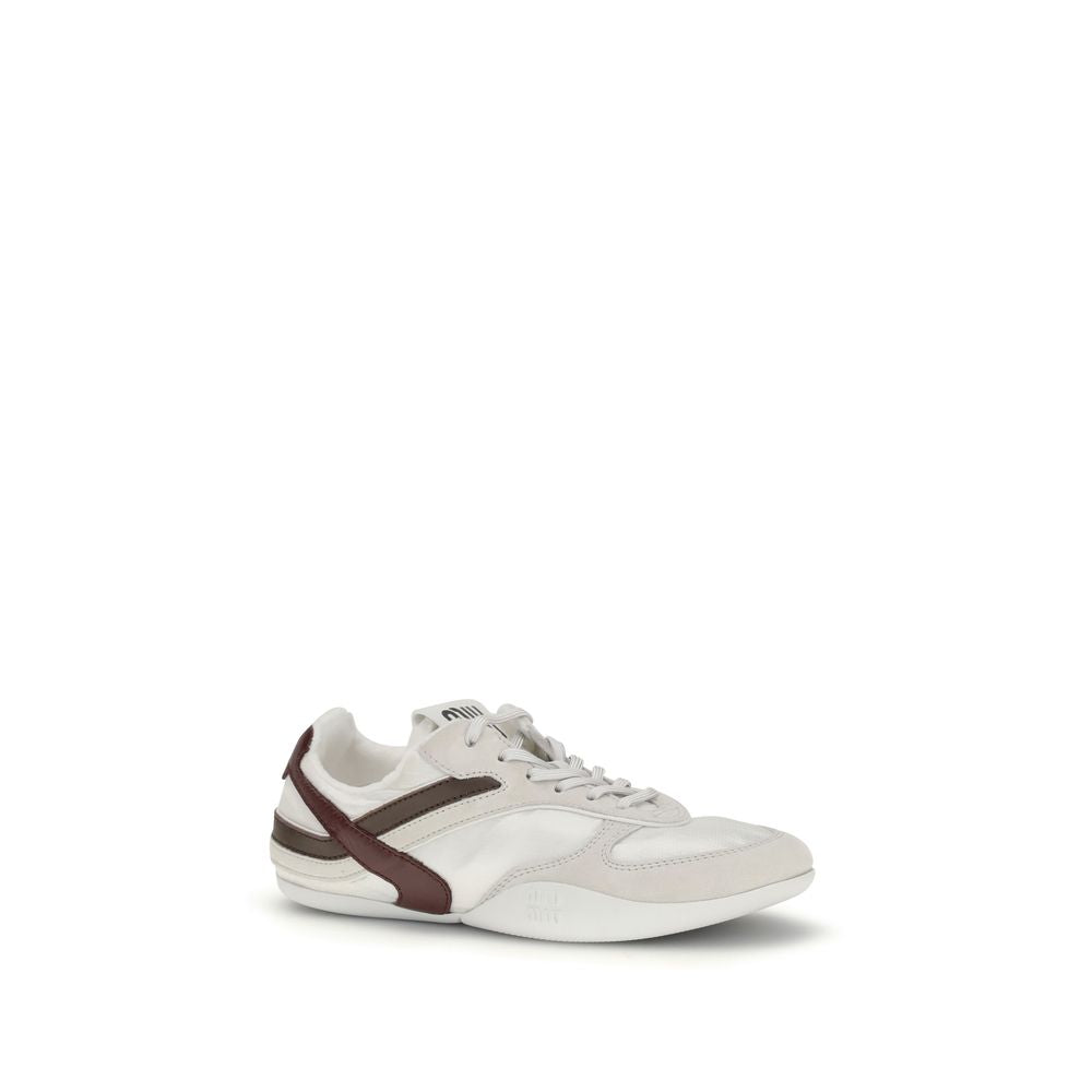 White Calf Leather Bos Taurus Athletic Sneakers Miu Miu