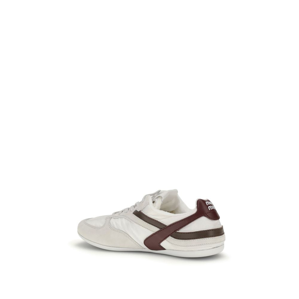 White Calf Leather Bos Taurus Athletic Sneakers Miu Miu