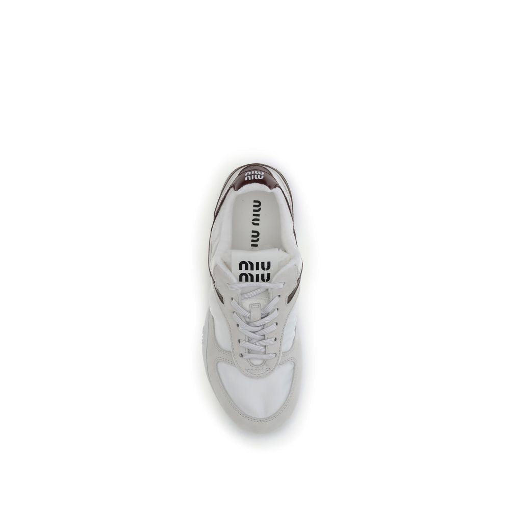 White Calf Leather Bos Taurus Athletic Sneakers Miu Miu