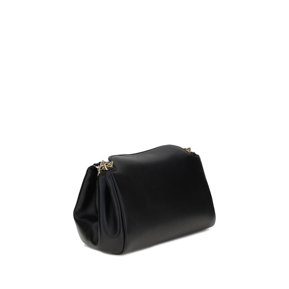 Black Calf Leather Bos Taurus Shoulder Bag Prada