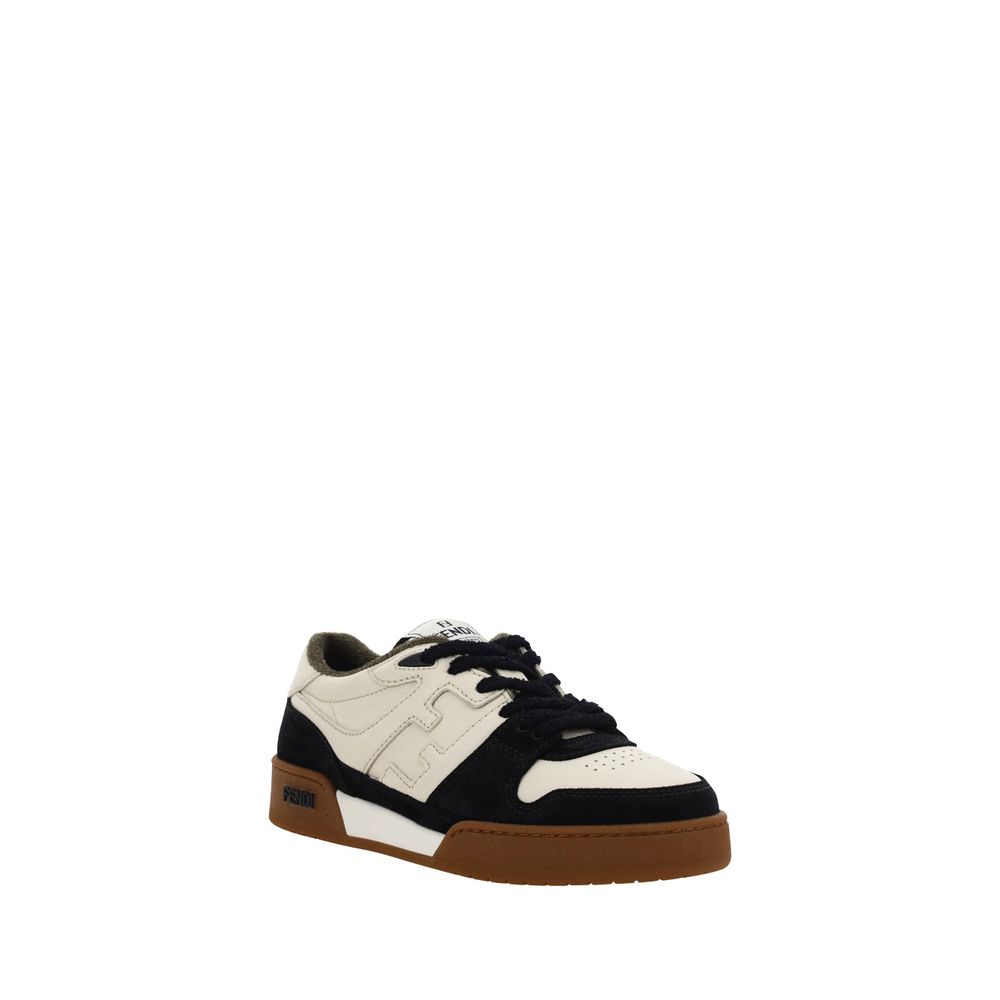 Black Calf Leather Bos Taurus Chunky Sneakers Fendi