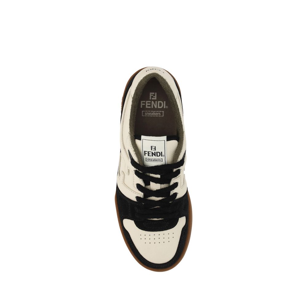 Black Calf Leather Bos Taurus Chunky Sneakers Fendi