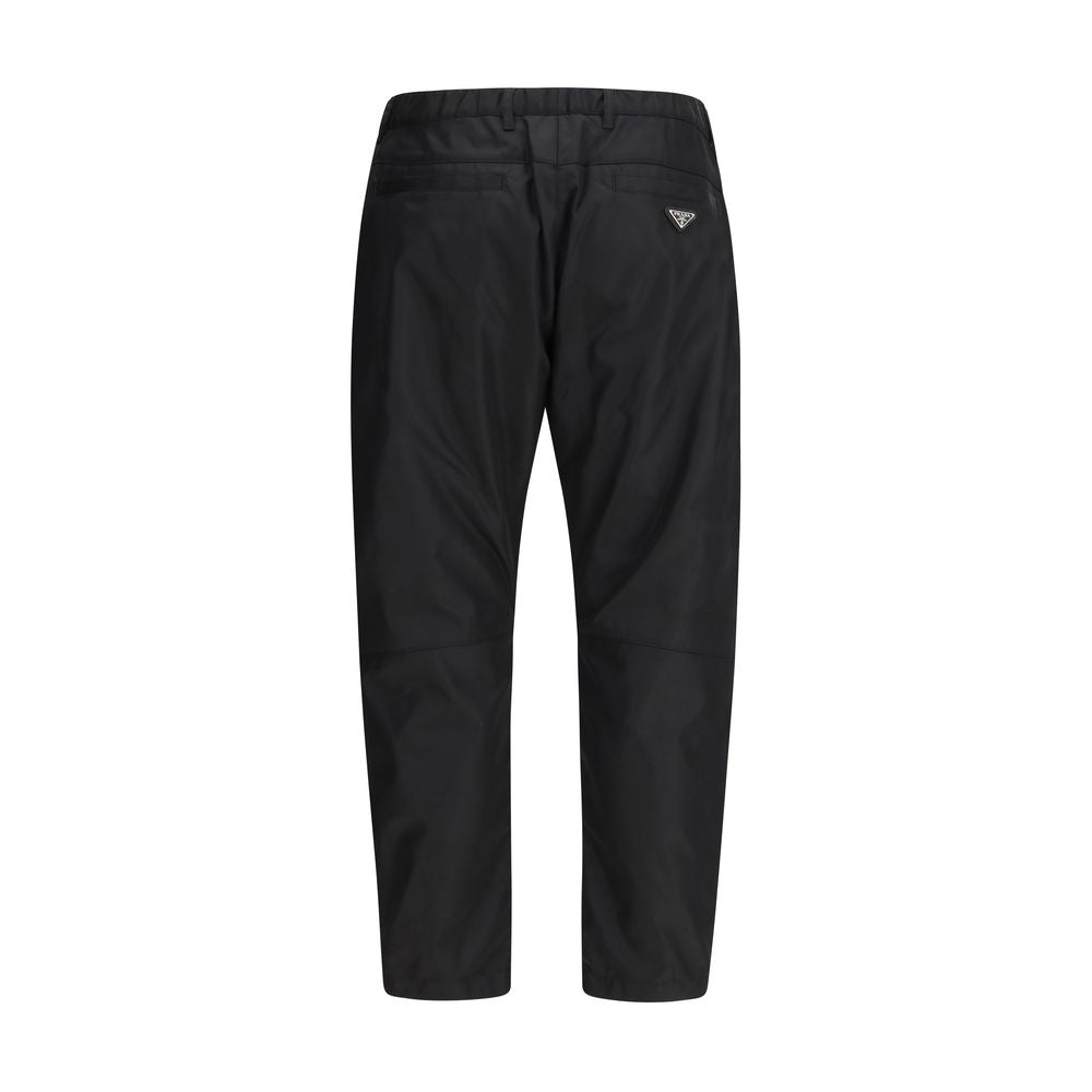 Black Recycled Polyamide Casual Pants Prada