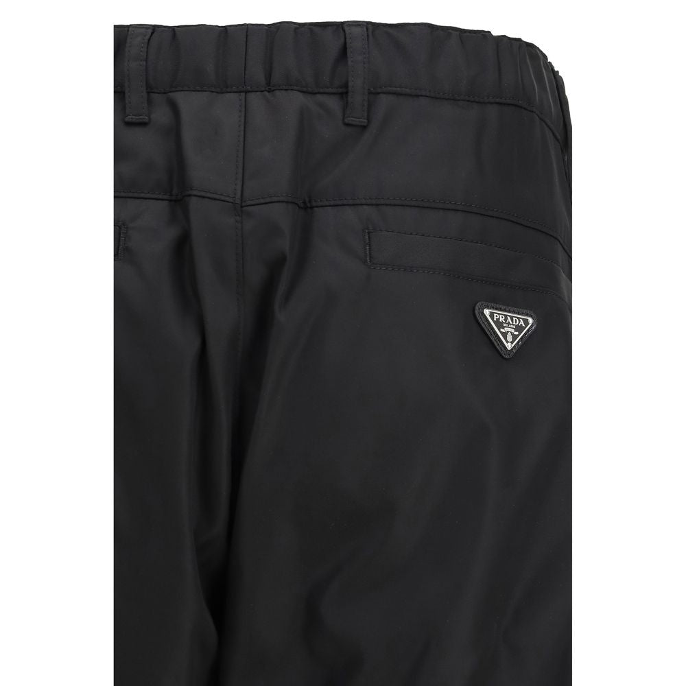 Black Recycled Polyamide Casual Pants Prada