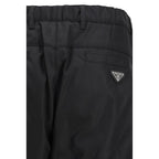 Black Recycled Polyamide Casual Pants Prada