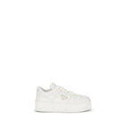 White Calf Leather Bos Taurus Platform Sneakers Prada