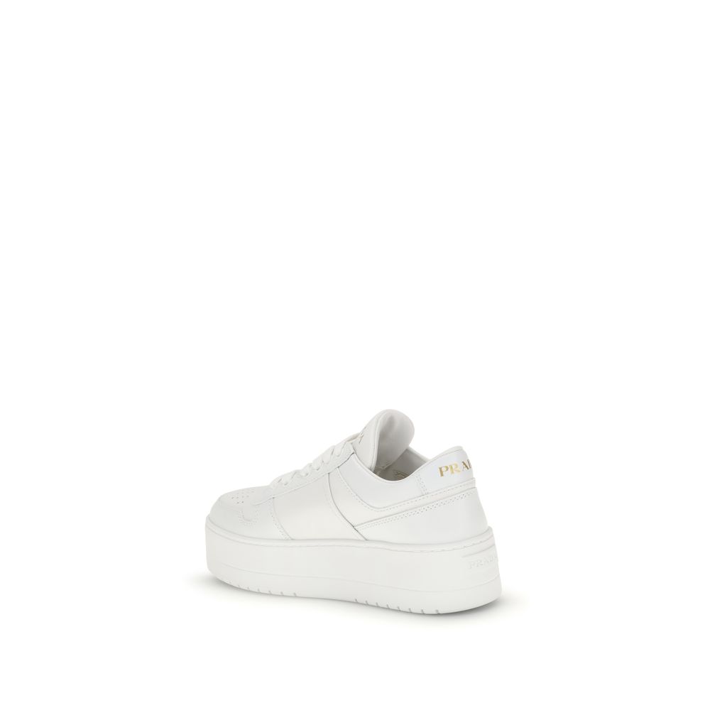 White Calf Leather Bos Taurus Platform Sneakers Prada