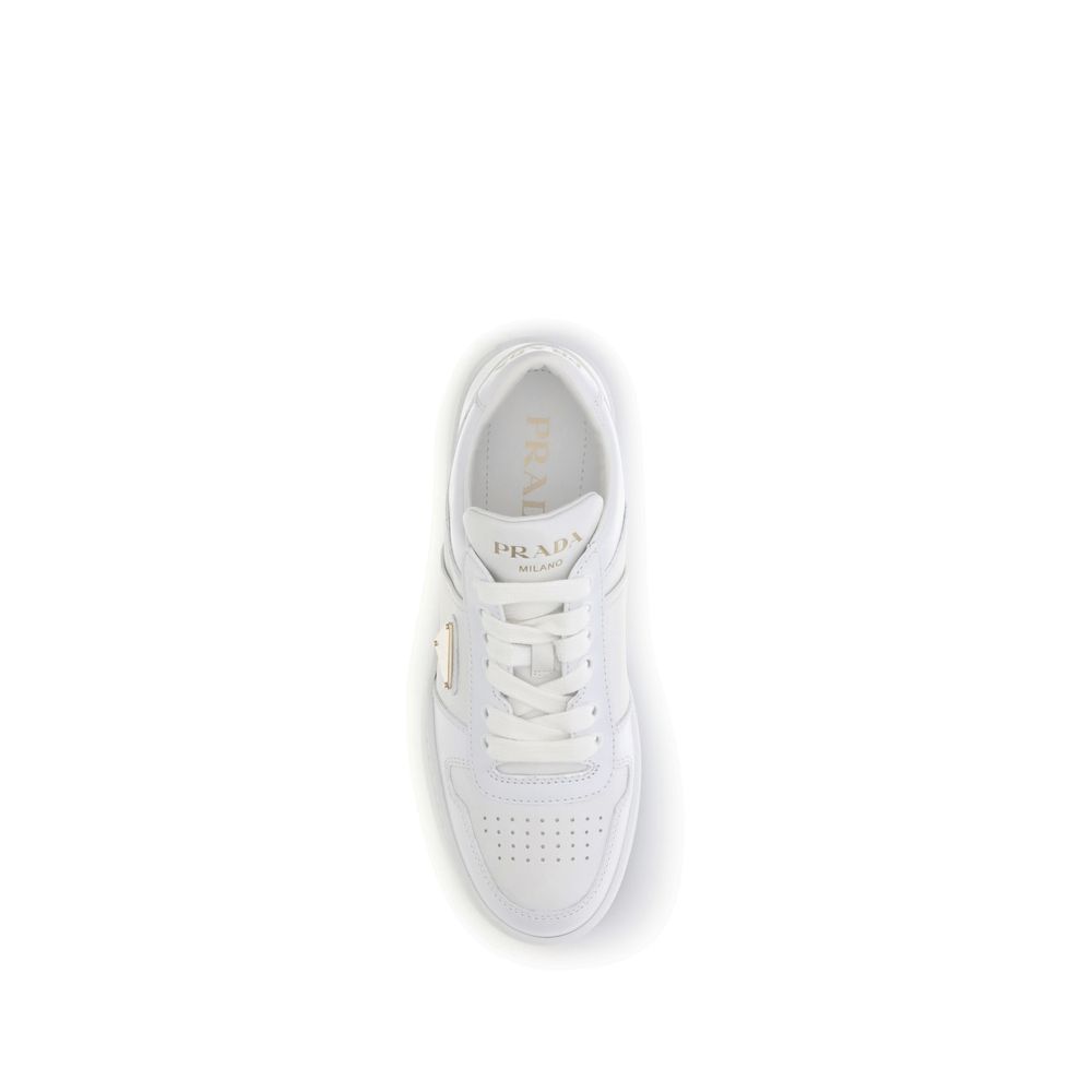 White Calf Leather Bos Taurus Platform Sneakers Prada