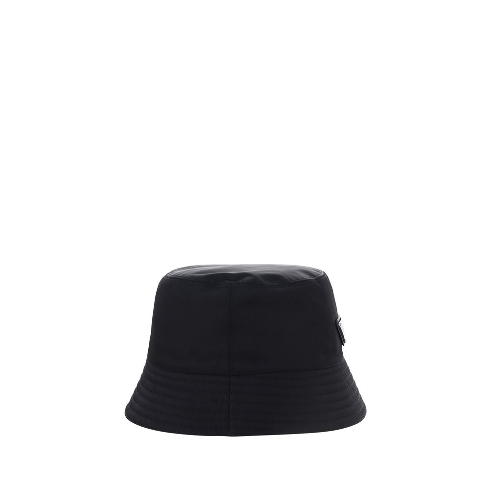 Black Polyamide Bucket Hat Prada