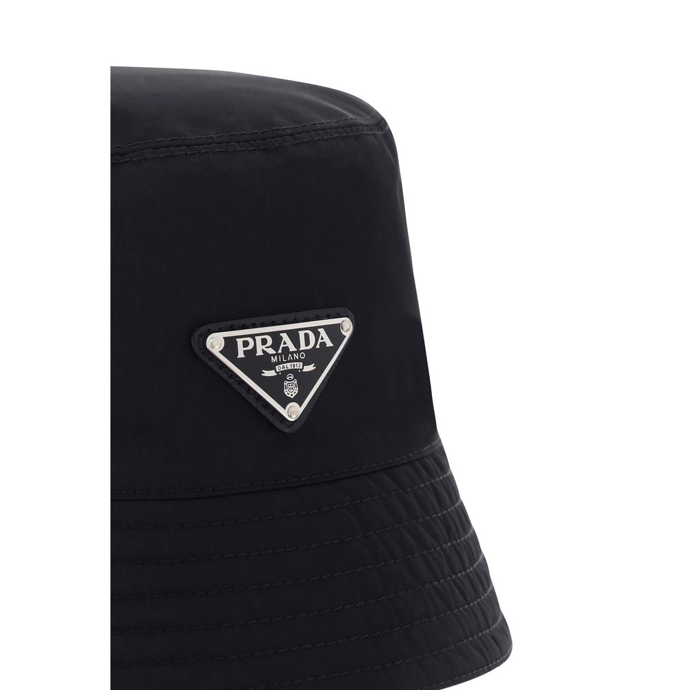 Black Polyamide Bucket Hat Prada