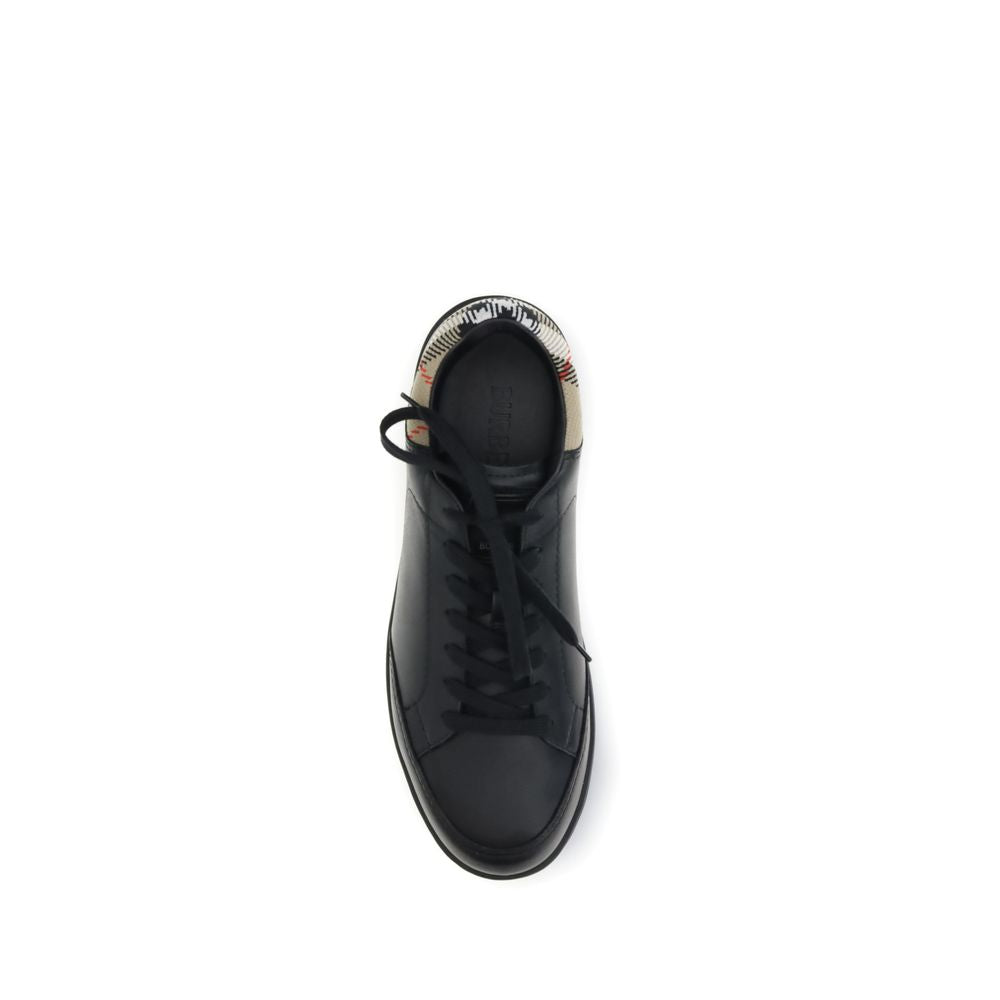 Black Calf Leather Bos Taurus Low Top Sneakers Burberry