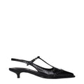Black Leather Mid Heel Pumps Miu Miu