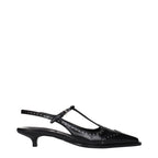 Black Leather Mid Heel Pumps Miu Miu