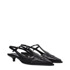 Black Leather Mid Heel Pumps Miu Miu