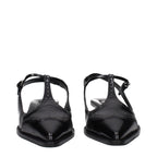 Black Leather Mid Heel Pumps Miu Miu