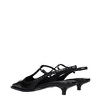 Black Leather Mid Heel Pumps Miu Miu