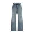 Blue Cotton Straight-Leg Jeans Miu Miu