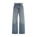 Blue Cotton Straight-Leg Jeans Miu Miu