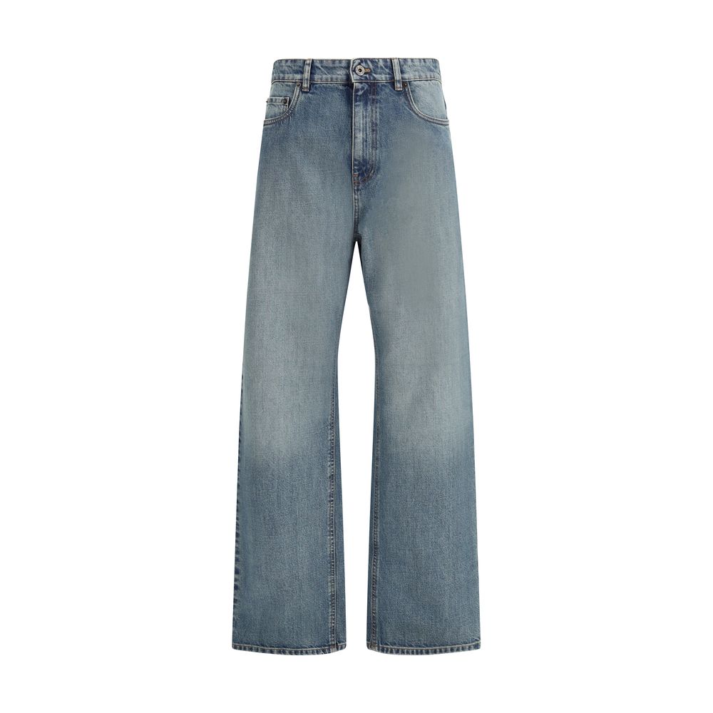 Blue Cotton Straight-Leg Jeans Miu Miu