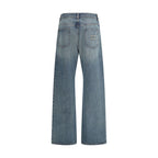 Blue Cotton Straight-Leg Jeans Miu Miu