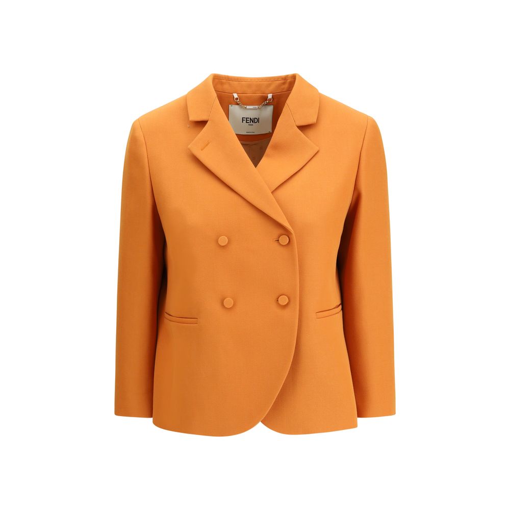 Orange Fleece Wool Blazer Fendi