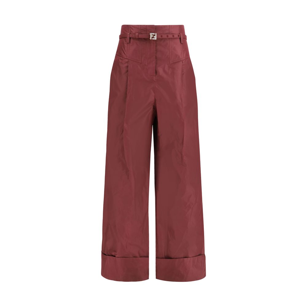 Bordeaux Silk Dress Pants Fendi