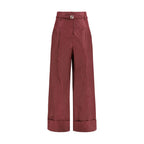 Bordeaux Silk Dress Pants Fendi