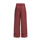 Bordeaux Silk Dress Pants Fendi