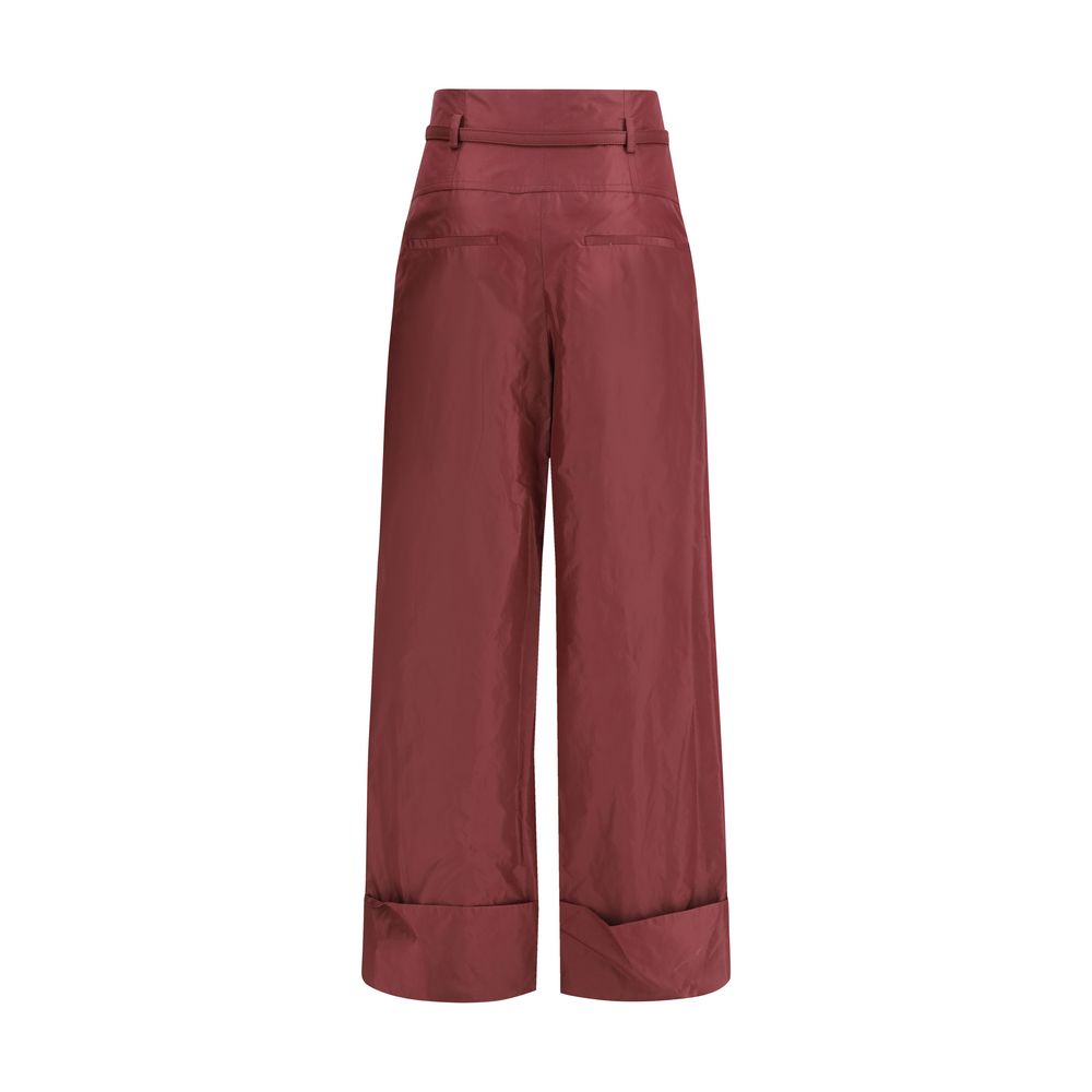 Bordeaux Silk Dress Pants Fendi