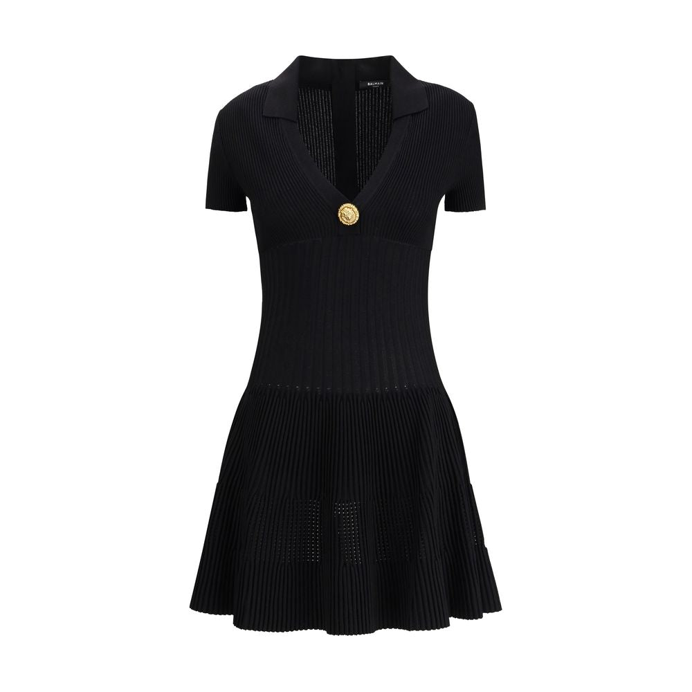 Black Viscose Casual Dress Balmain