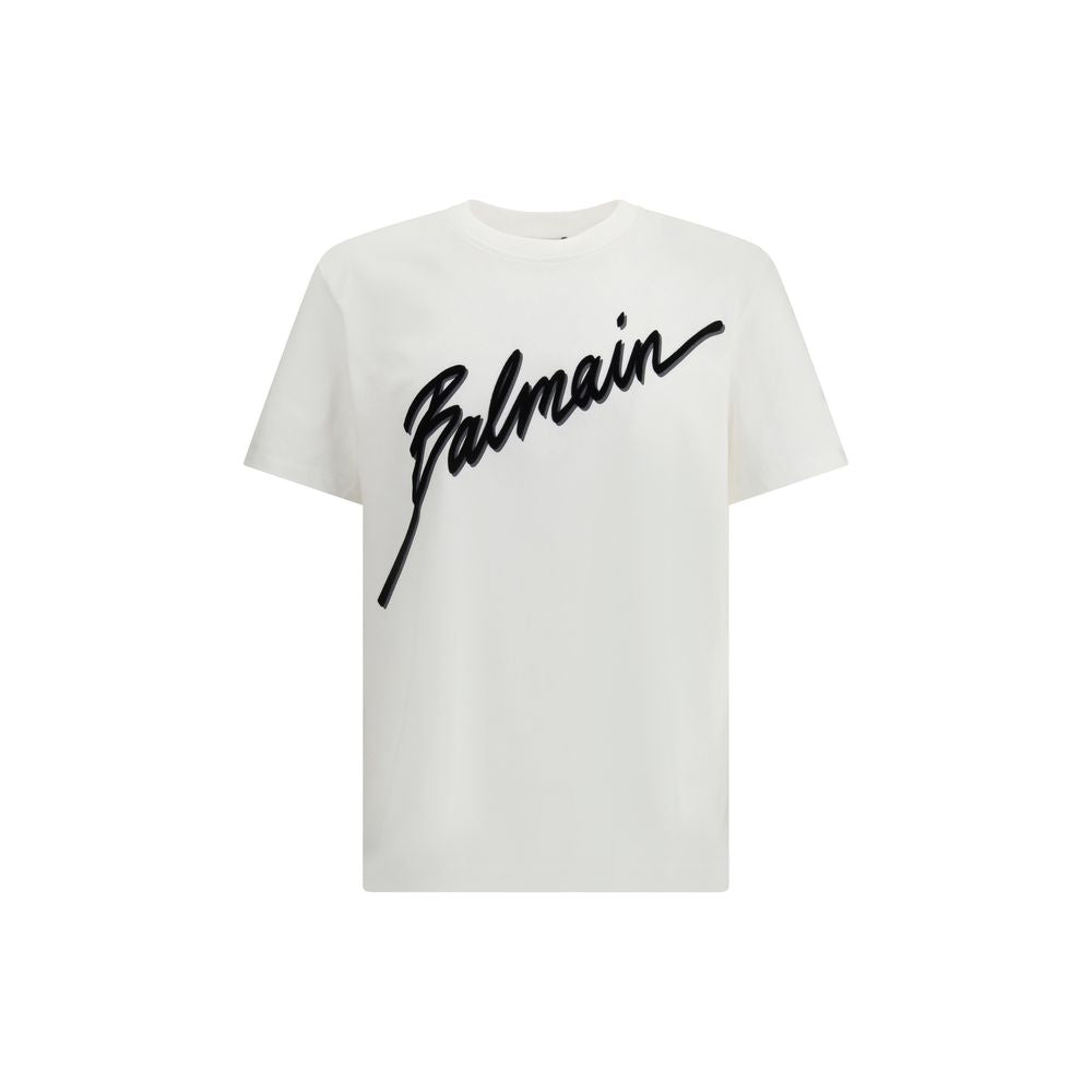 White Cotton T-Shirt Balmain