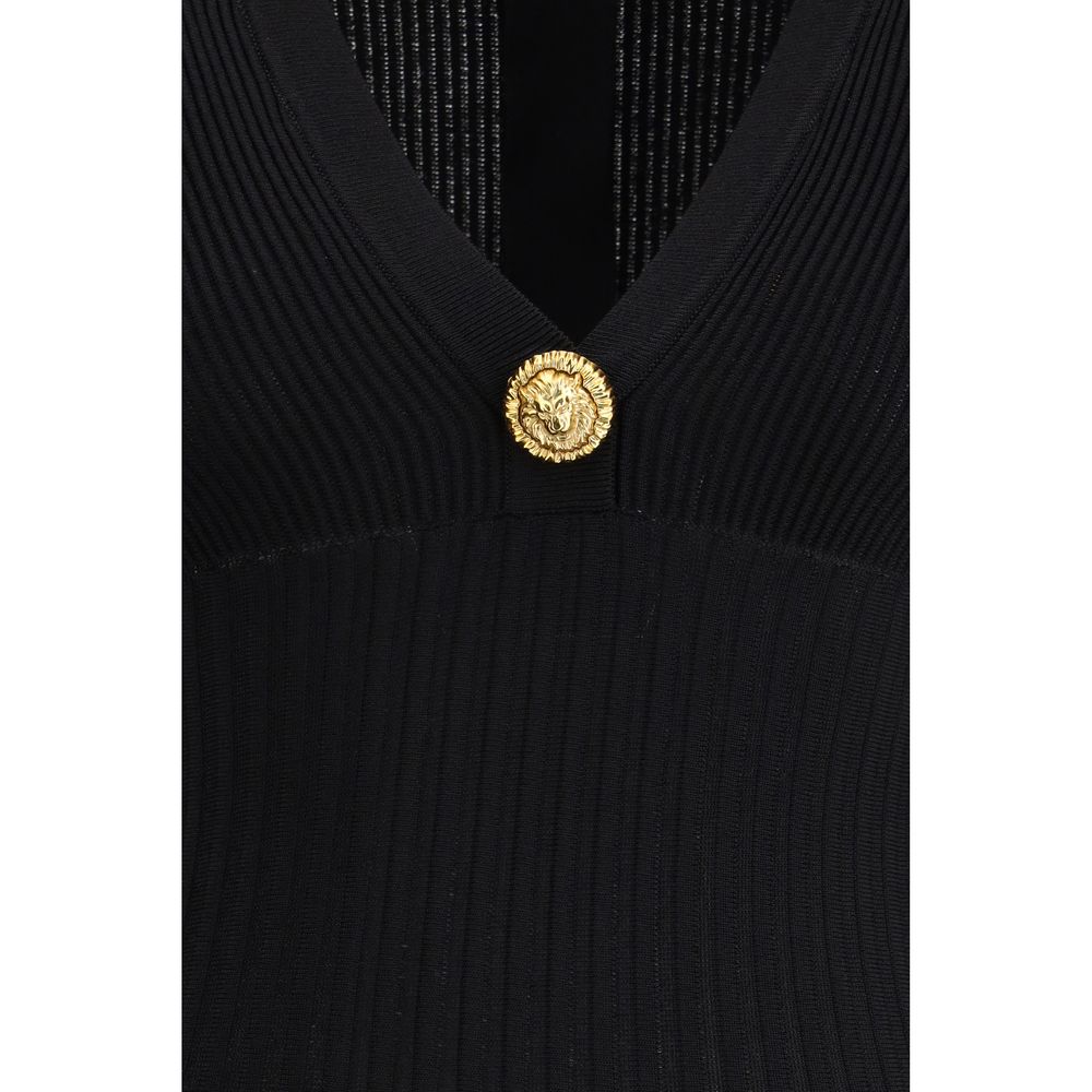Black Viscose Casual Dress Balmain