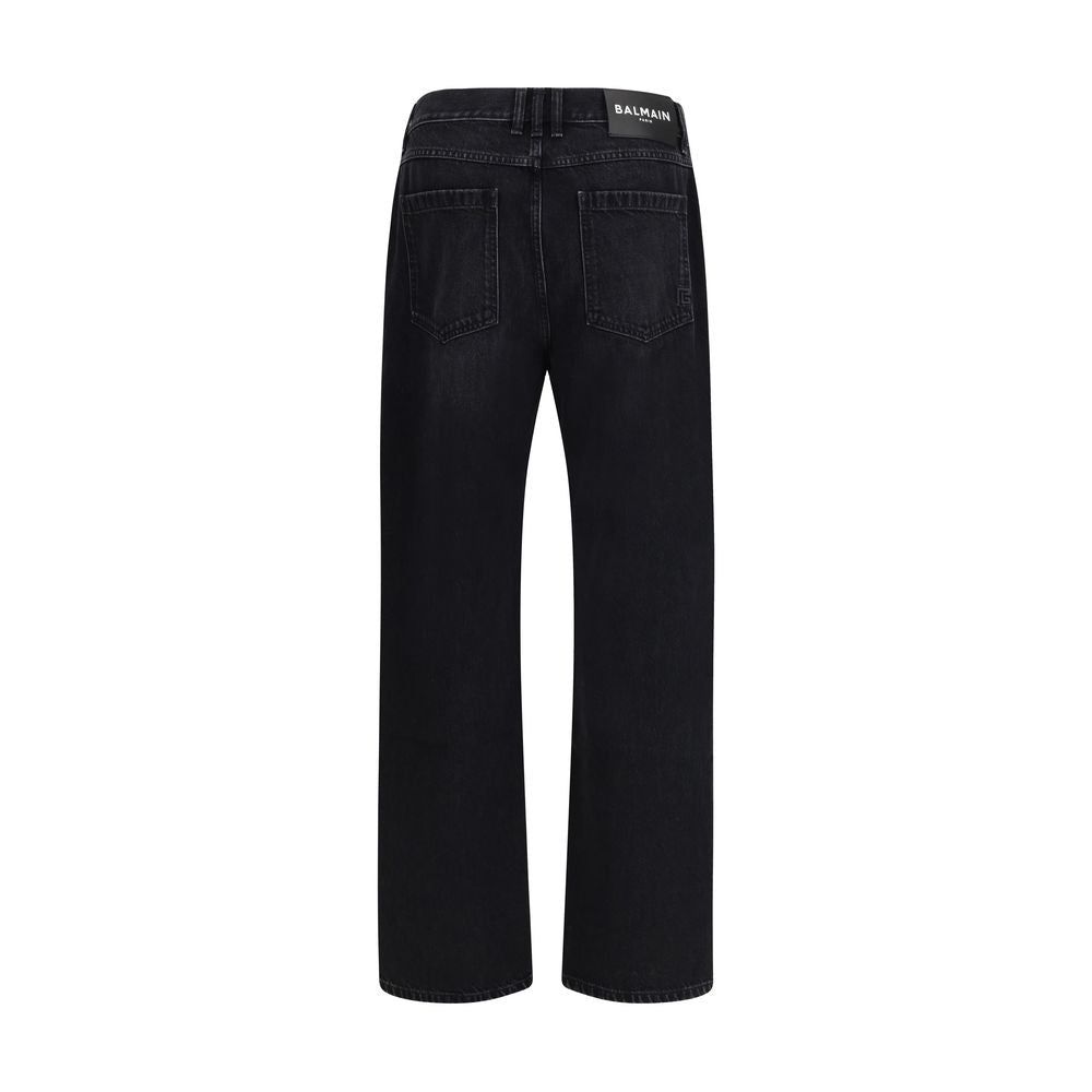 Black Cotton Jeans Denim Balmain